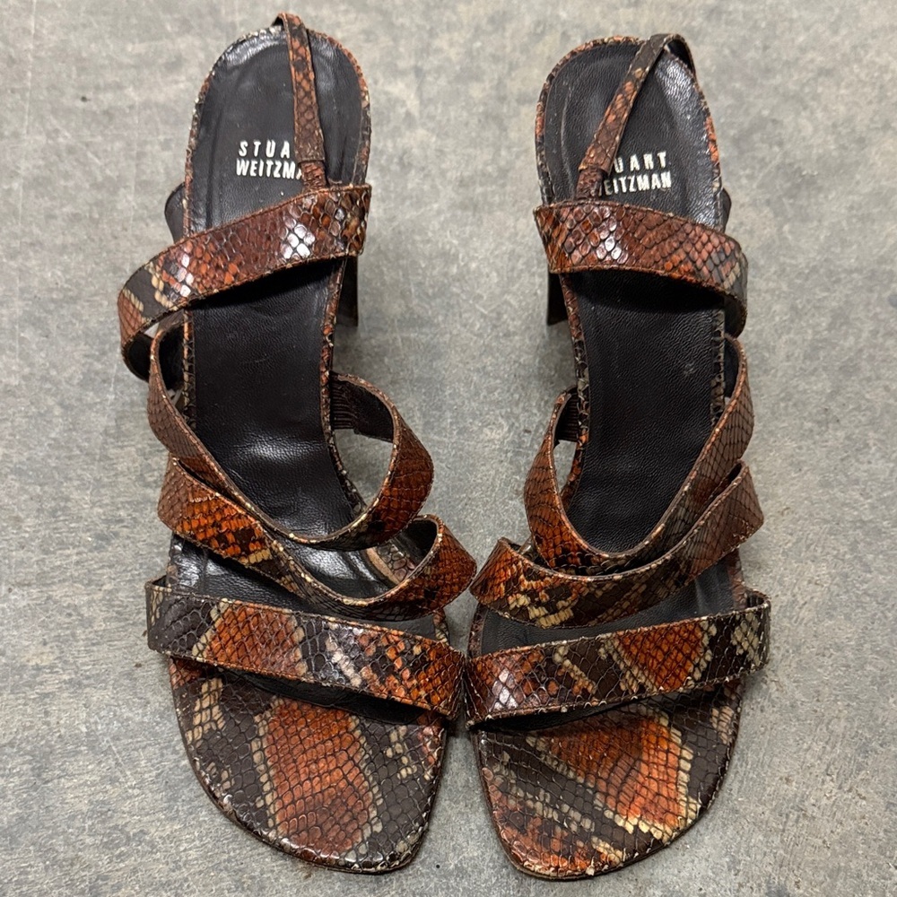 Stuart Weitzman Snakeskin Pattern Sandals - image 1